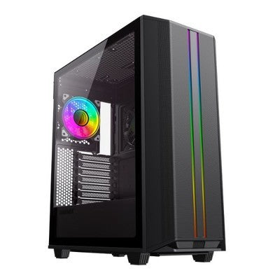 CASE GAMAMEX PRECISION 2 WH ATX USB-C/3,0/2,0 FAN POST. 1*12CM ARGB + COC 14CM, LAT. VIDRIO TEMP Y FRONT MALLA + TIRA ARGB CONTROLADOR HUB AURA SYNC