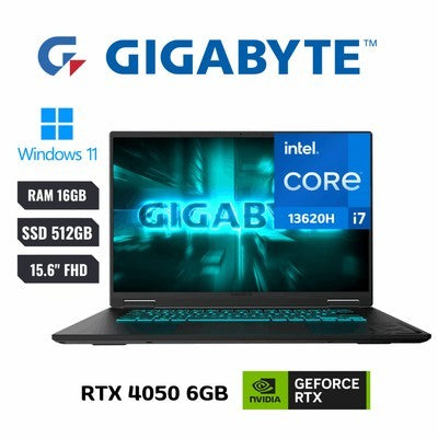 LAPTOP GIGABYTE A16 15.6" FHD 165HZ INTEL CORE I7-13620H 16GB RAM 512GB SSD RTX 4050 6GB WINDOWS 11 HOME