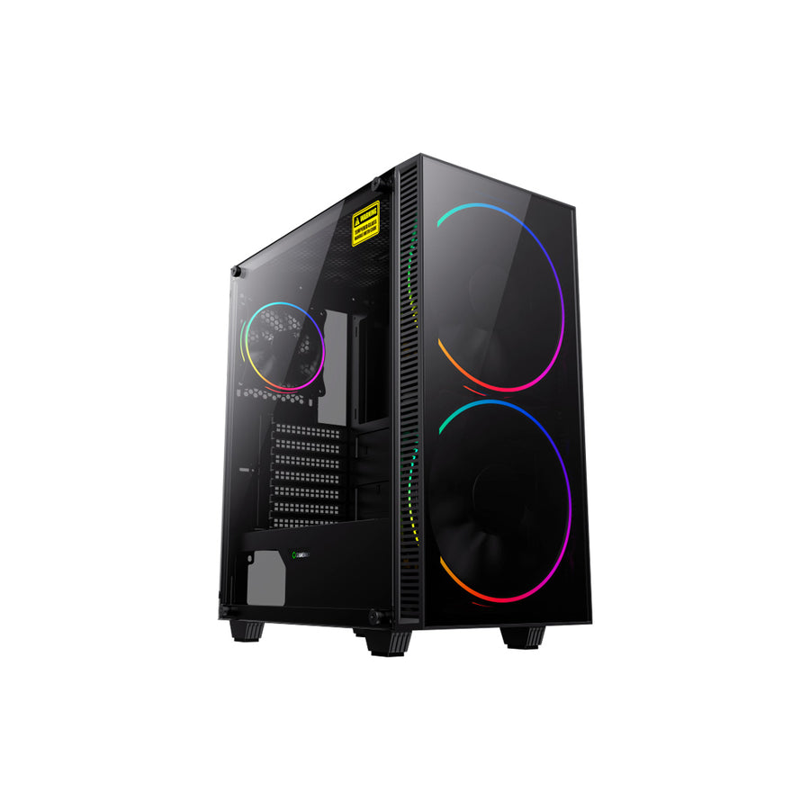 CASE GAMEMAX BLACK HOLE ATX USB 3.0/2.0 FAN ARGB (FRONT 2*20CM, POST. 1*12CM) LAT Y FRONT VIDRIO TEMP. HUB CONTROLADOR AURA SYNC