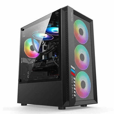 CASE GAMEMAX DEFENDER MB M-ATX USB 3.0/2.0 FAN ARGB (POST 1*12CM, FRONT 3*12CM) 16 MODOS, LAT. VIDRIO TEMP Y FRONT MESH, SUPP. WATER COOLING AURA SYNC GARANTIA 12 MESES