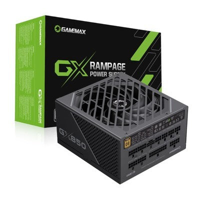 FUENTE DE PODER GAMEMAX 850W GX-850 PRO BK FULL-MODULAR 80+ GOLD FAN 12CM 100-240V ATX3.1 PCIE5.1 GARANTIA 12 MESES