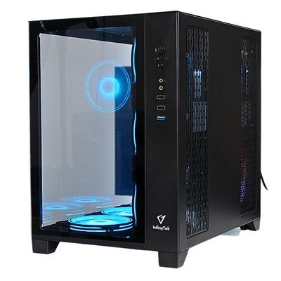 CASE GAMER INFINYTEK FULL TOWER SUPER ATX ANGEL WARRIOR (DRAGON FIRE) 2 USB 2.0 1 USB 3.0 PLUG MICROFONO PLUG HEADPHONE BLACK 7 VENTILADOR ARGB SIN FUENTE VIDRIO TEMPLADO