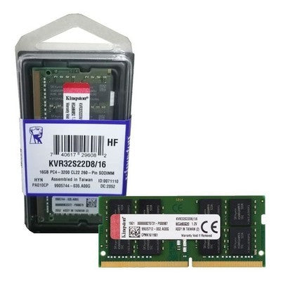 MEMORIA LAPTOP KINGSTON 16GB DDR4 3200MT/S (KVR32S22D8/16).