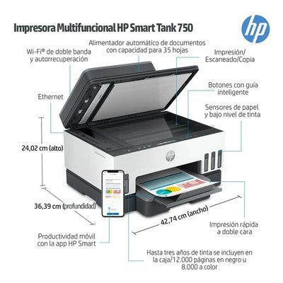 IMPRESORA HP SMART TANK 750 | TODO EN UNO