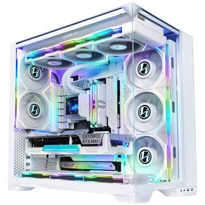 CASE GAMER LIAN LI O11VISION COMPACT WHITE / STEEL / TEMPERED GLASS ATX MID TOWER COMPUTER CASE, BACK CONNECT SUPPORT