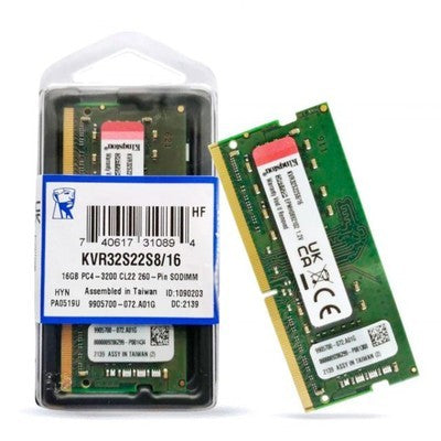 MEMORIA RAM KINGSTON VALUERAM 16GB DDR4 3200MHZ SO-DIMM PARA LAPTOP.