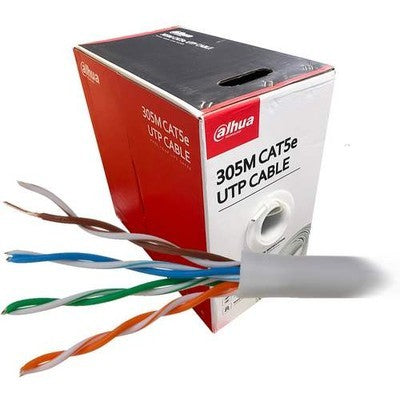 CABLE UTP CAT5E INT. DAHUA 305M COBRE 100% 24AWG CHAQUETA BLANCA GIGABIT ETHERNET DH-PFM920I-5EUN