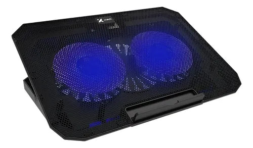 VENTILADOR XTECH XTA-156 PARA LAPTOP 15.6 PULGADAS 2 VENTILADORES LED AZUL 2 USB
