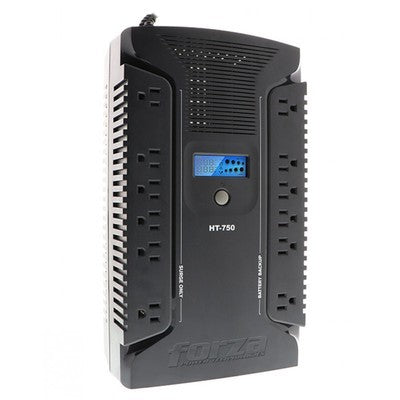 UPS 750VA/450W FORZA HT-750LCD 120V 12*TOMAS NEMA 5-15R + 2*COAXIAL + 2*USB-A, 1*USB-C, LCD DE ESTADO, BATERIA 12V/7AH GARANTIA 12 MESES