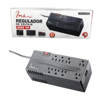 Protector Voltaje Ins 2000Wt 8 Tomas 2 Rj11 Power Restet 120V/60Hz Garantia 12 Meses
