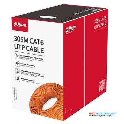 CABLE UTP CAT6 INT. DAHUA 305M COBRE 100% 24AWG CHAQUETA BLANCA GIGABIT ETHERNET DH-PFM920I-6UN-CN