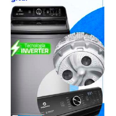 LAVADORA INDURAMA LRI-24CRPP AUTOMÁTICA 24 KG INVERTER PLUS TITANIUM CARGA SUPERIOR FUZZY DIGITAL