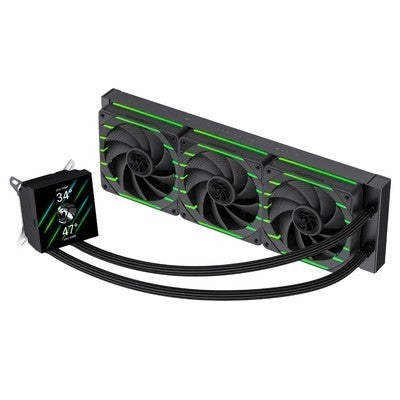 REFRIGERACION LIQUIDA GAMEMAX ICEBURG 240 DIGITAL BK ARGB FAN 2*12CM, DIGITAL DISPLAY TO TEMPERATURE, INTEL LGA1700/1366/1200 Y AMD AM5/AM4 AURA SYNC 5V 3PIN / 4PIN PWM GARANTIA 12 MESES