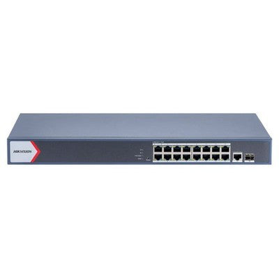 SWITCH HIKVISION DS-3E1518P-EI POE 16 CH 10/100/1000MB + 1 10/100/1000MB + 1 FIBRA GIGABITE 230W