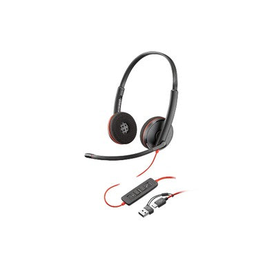 HEADSET POLY BLACKWIRE 3320 STEREO MICROSOFT TEAMS CERTIFIED USB-C HEADSET +US