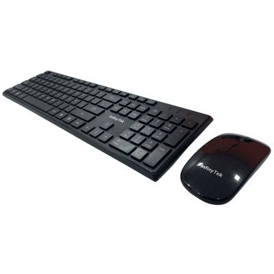 TECLADO + MOUSE INFINYTEK WIRELESS INALAMBRICO PILAS AA COLOR NEGRO
