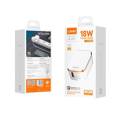 CARGADOR LDNIO A1204Q 18W 1P USB + CAB USB-TC
