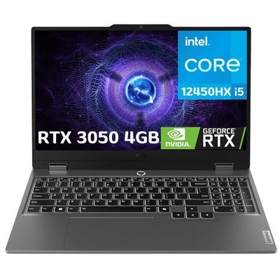 LAPTOP LENOVO LOQ 15.6" 144HZ INTEL CORE I5-12450HX 12GB RAM 512GB SSD RTX 3050 4GB WINDOWS 11 HOME