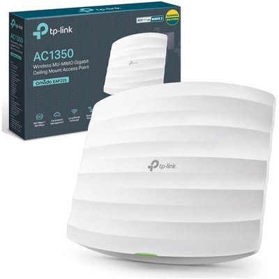 ACCESS POINT TP-LINK EAP225 GIGABIT AC1350 MONTAJE EN TECHO OMADA DUAL BAND (2.4GHZ: 450MBPS Y 5GHZ: 867MPBS) PUERTO RJ45