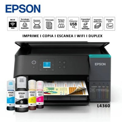 IMPRESORA EPSON ECOTANK L4360 | MULTIFUNCIÓN | WI-FI | DÚPLEX