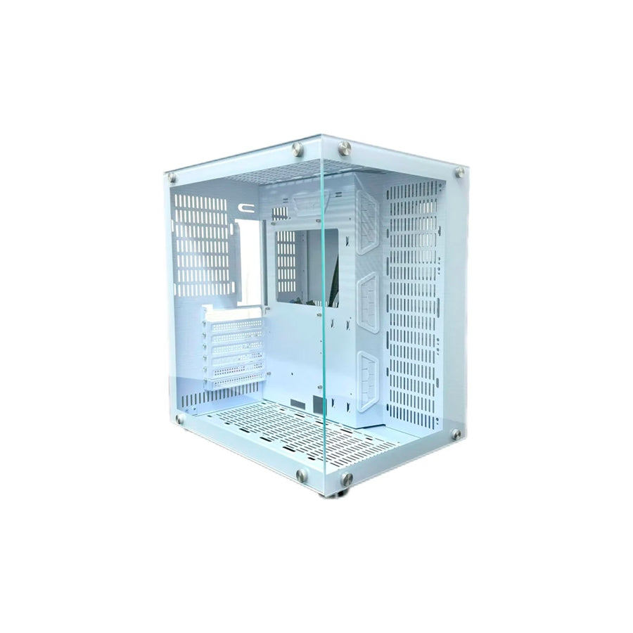 CASE CAMER CA-025 WH ATX USB 3.0/2.0 FRONT. Y LAT VIDRIO TEMP. VISTA 270° LED ARGB VENTILADORES OPCIONALES, ADMITE REFR. LIQUIDA 360MM GARANTIA 12 MESES
