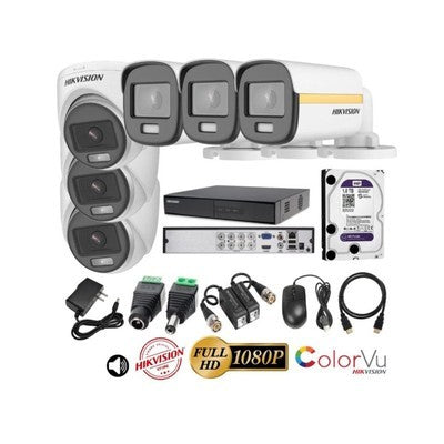 KIT 6 CAMARAS TUBO COLOR/AUDIO 1080P