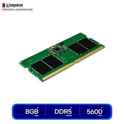 MEMORIA RAM KINGSTON 8GB DDR5 5600MHZ SO-DIMM PARA LAPTOP.