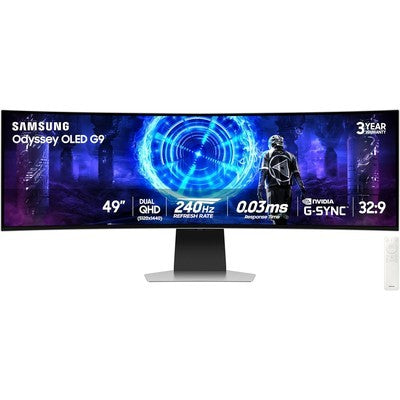 MONITOR SAMSUNG 49" ODYSSEY OLED G9 G95SD DUAL QHD 240HZ CURVED GAMING MONITOR WITH GLARE FREE