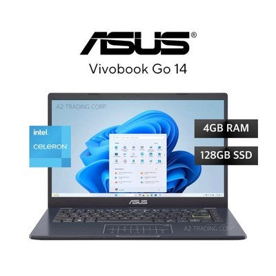 LAPTOP ASUS VIVOBOOK GO 14" FULL HD INTEL CELERON N4500 4GB RAM 128GB EMMC WINDOWS 11 HOME