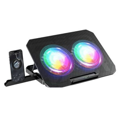 VENTILADOR SPEEDMIND SMCOS8870 RGB PARA LAPTOP CON HUB USB Y SOPORTE PARA CELULAR