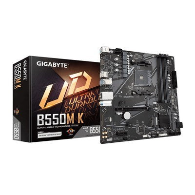 TARJETA MADRE GIGABYTE B550M K AMD B550 AM4 DDR4 128GB PCIE 4.0 2 M.2 HDMI DISPLAYPORT MICRO-ATX
