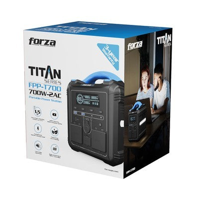 Estacion De Energia Forza Titan Fpp-T700 Bat. 551.25Wh Lmfp Salida 700W Ac 110V*2, Usb-A Qc/3.0*2, Usb-C 18W*1, Usb-C Pd