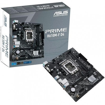 TARJETA MADRE ASUS PRIME H610M-F D4 R2.0 INTEL H610 LGA1700 DDR4 64GB MICRO-ATX PCIE 4.0 M.2 HDMI