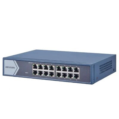 Switch Hikvision Gigabit Ds-3E0516-E(C) / 16 Puertos 10/100/1000 Mbps / Montaje Rack / (Mdi/Mdix) Metal - Ds-3E0516-E(C)