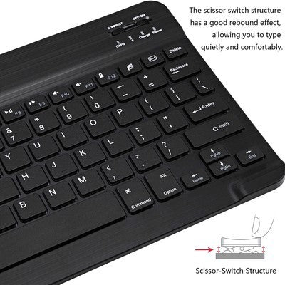 TECLADO BLUETHOOT WIRELESS CON LUZ 10" 78 TECLAS INGLES