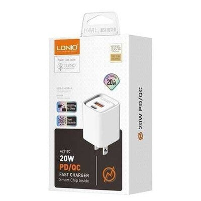 CARGADOR LDNIO A2318C 20W 2P USB+PD + CAB TC-TC +.